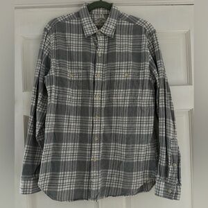 J. Crew Charcoal flannel plaid  Men's Shirt Sz m